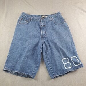 Vintage Boss World Wide Baggy Spell Out Denim Skater Jean Shorts Size 36